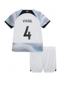 Liverpool Virgil van Dijk #4 Babytruitje Uit tenue Kind 2022-23 Korte Mouw (+ Korte broeken)